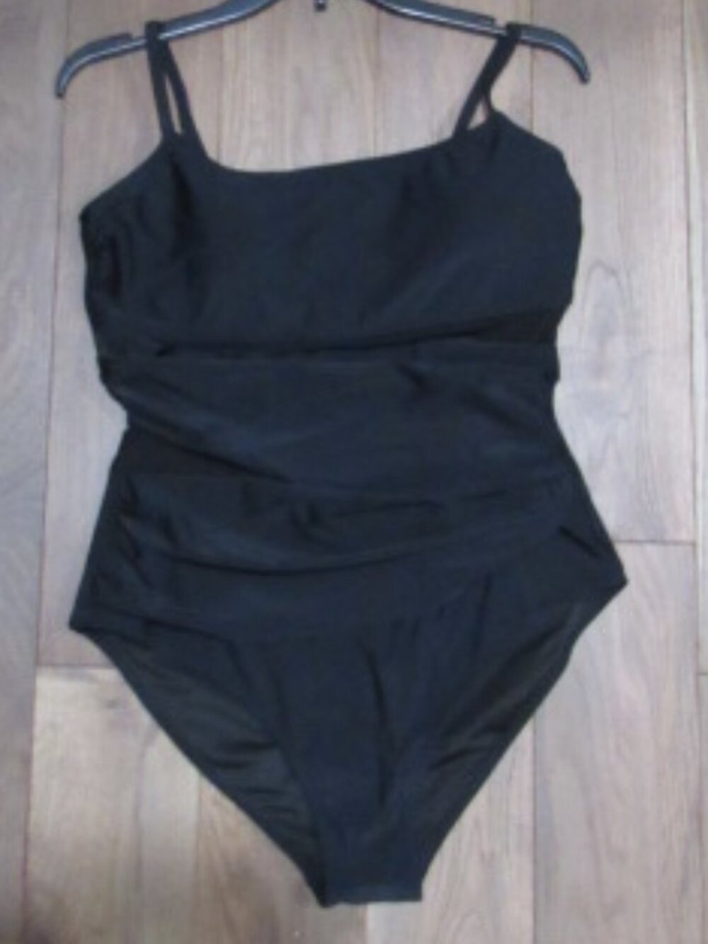 Black One Piece Tummy Control Swimsuit Bathing Suit L NWOT